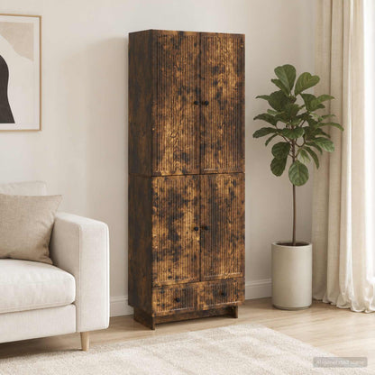 vidaXL Cabinet Set 2 pcs Smoked Oak 66 x 34.5 x 95 cm Engineered Wood