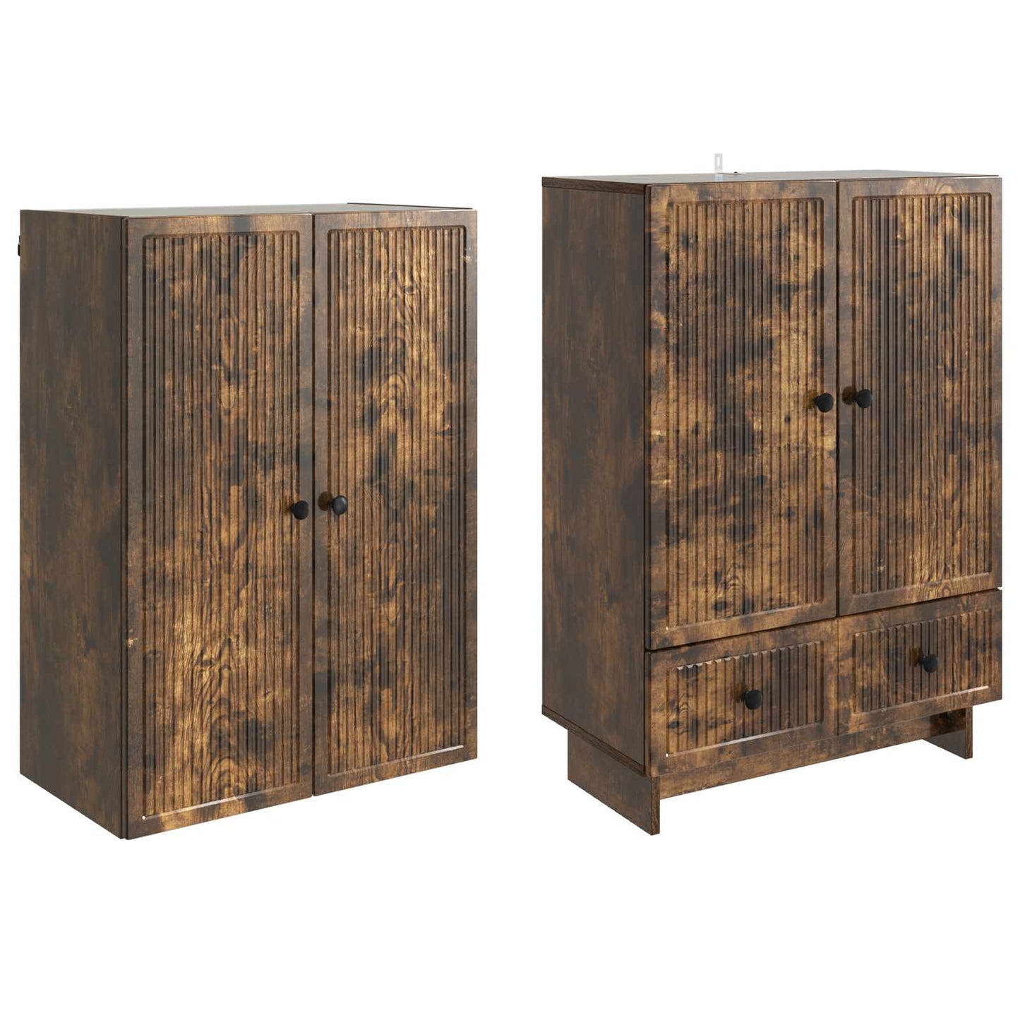vidaXL Cabinet Set 2 pcs Smoked Oak 66 x 34.5 x 95 cm Engineered Wood