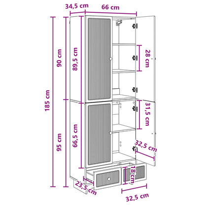 vidaXL Cabinet Set 2 pcs Smoked Oak 66 x 34.5 x 95 cm Engineered Wood