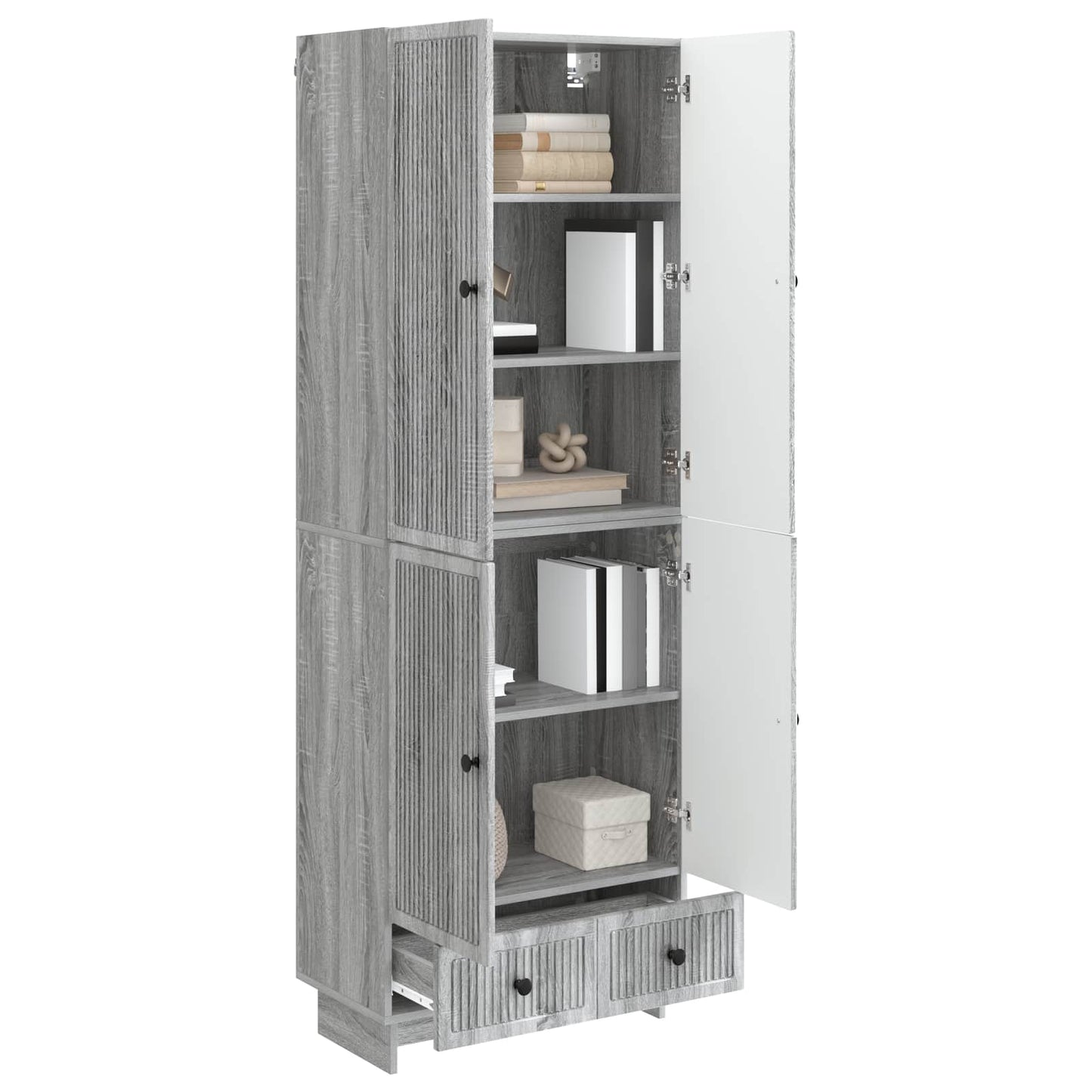 vidaXL Cabinet Set 2 pcs Grey Sonoma 66 x 34.5 x 95 cm Engineered Wood