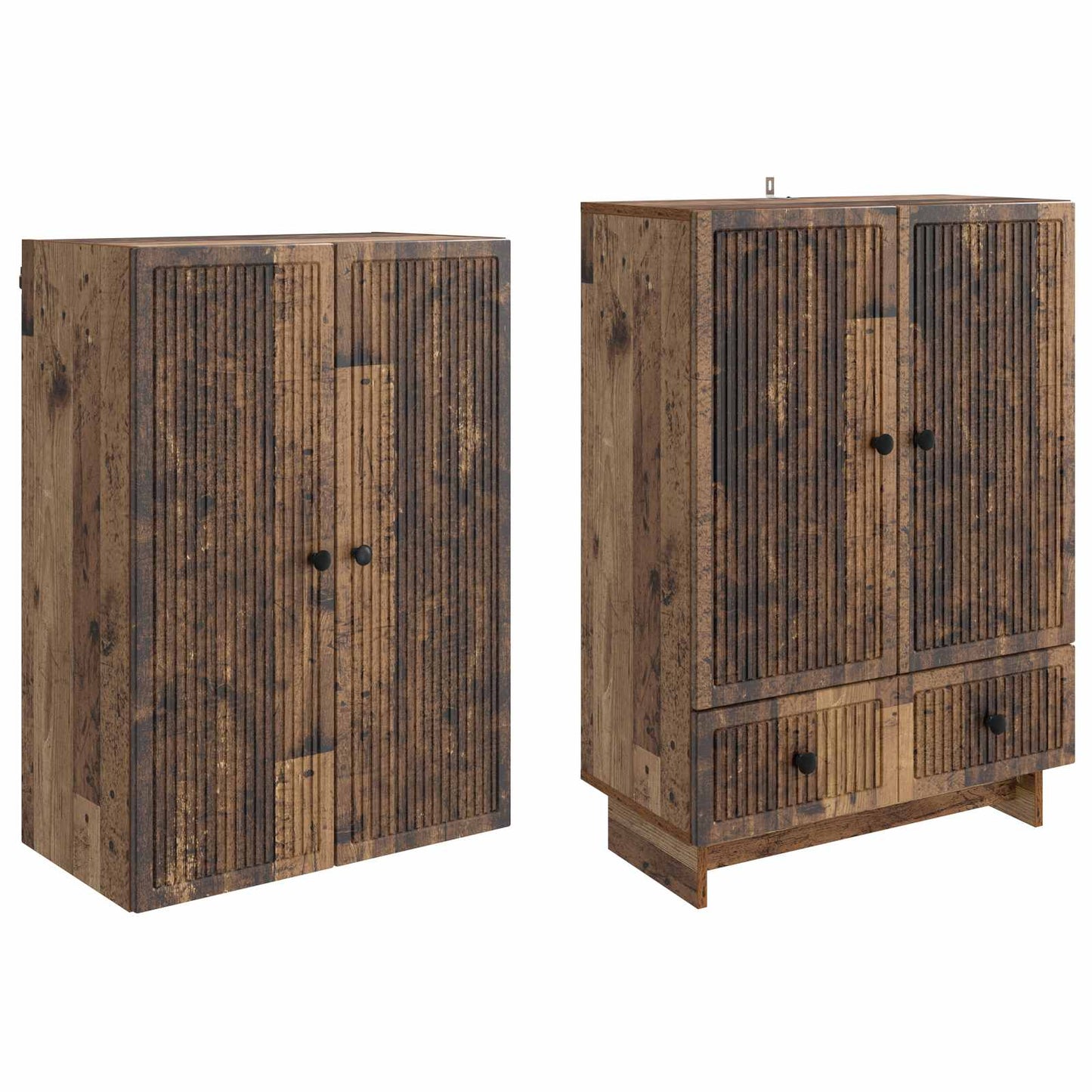 vidaXL Cabinet Set 2 pcs Old Wood 66 x 34.5 x 95 cm Engineered Wood