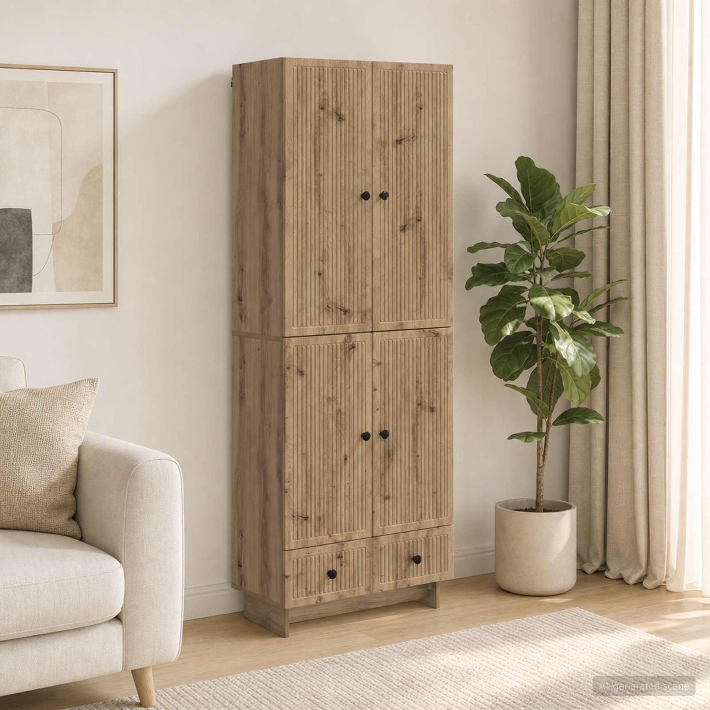 vidaXL Cabinet Set 2 pcs Artisan Oak 66 x 34.5 x 95 cm Engineered Wood