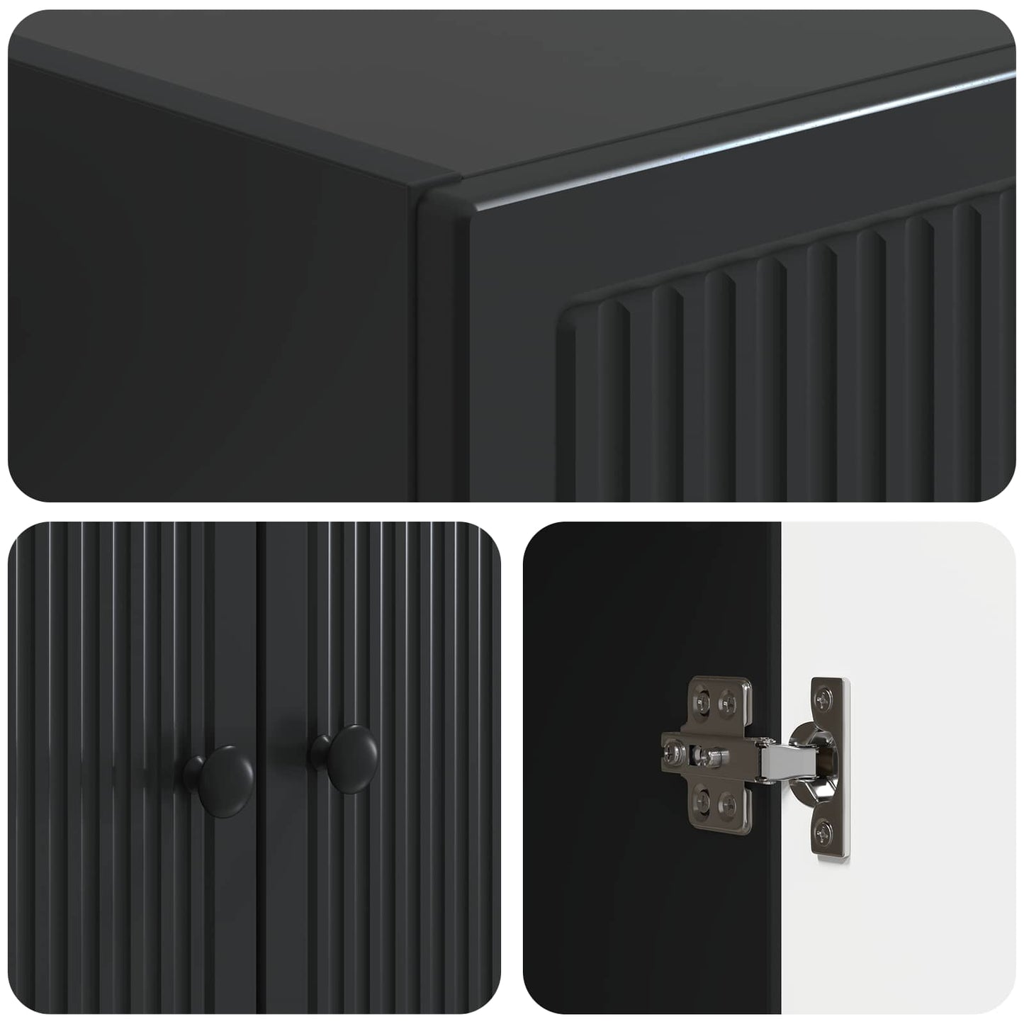 vidaXL Cabinet Set 2 pcs Black 66 x 34.5 x 90 cm Engineered Wood