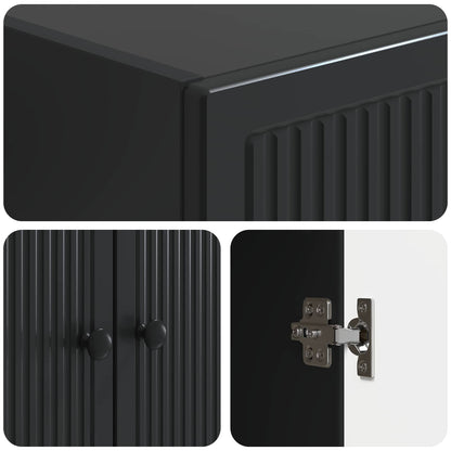 vidaXL Cabinet Set 2 pcs Black 66 x 34.5 x 90 cm Engineered Wood