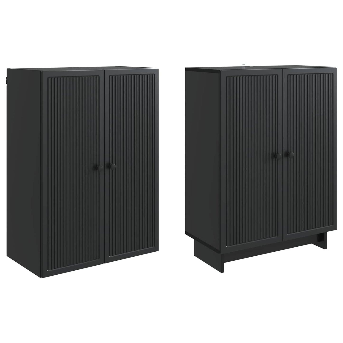 vidaXL Cabinet Set 2 pcs Black 66 x 34.5 x 90 cm Engineered Wood