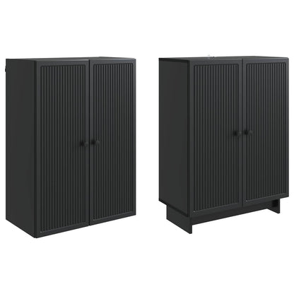 vidaXL Cabinet Set 2 pcs Black 66 x 34.5 x 90 cm Engineered Wood