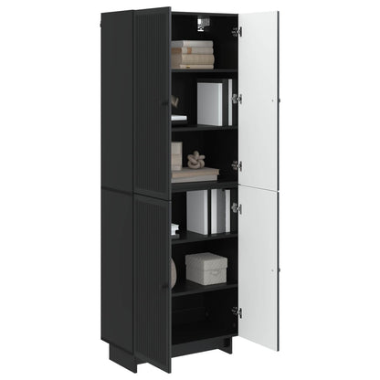 vidaXL Cabinet Set 2 pcs Black 66 x 34.5 x 90 cm Engineered Wood