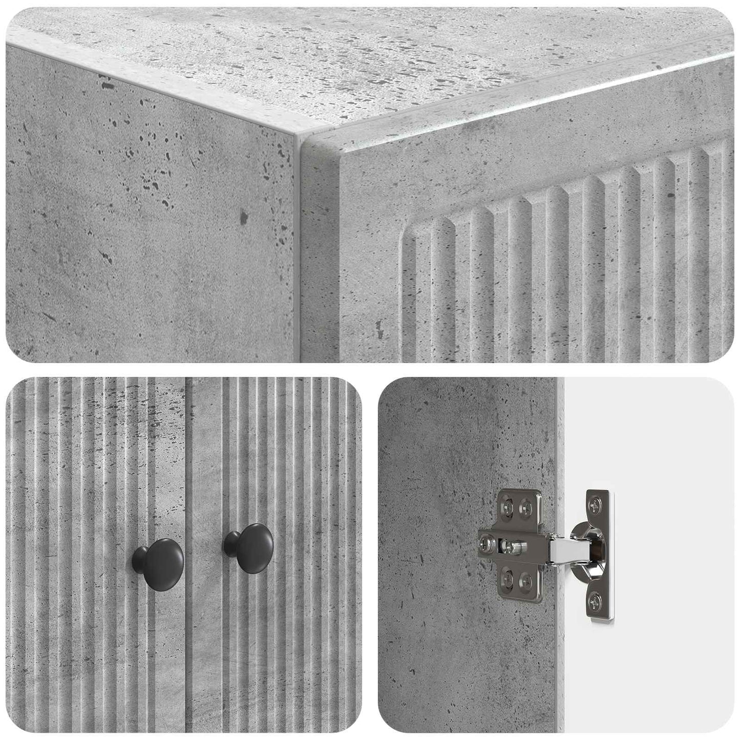 vidaXL Cabinet Set 2 pcs Concrete Grey 66 x 34.5 x 90 cm