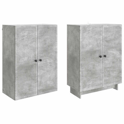 vidaXL Cabinet Set 2 pcs Concrete Grey 66 x 34.5 x 90 cm