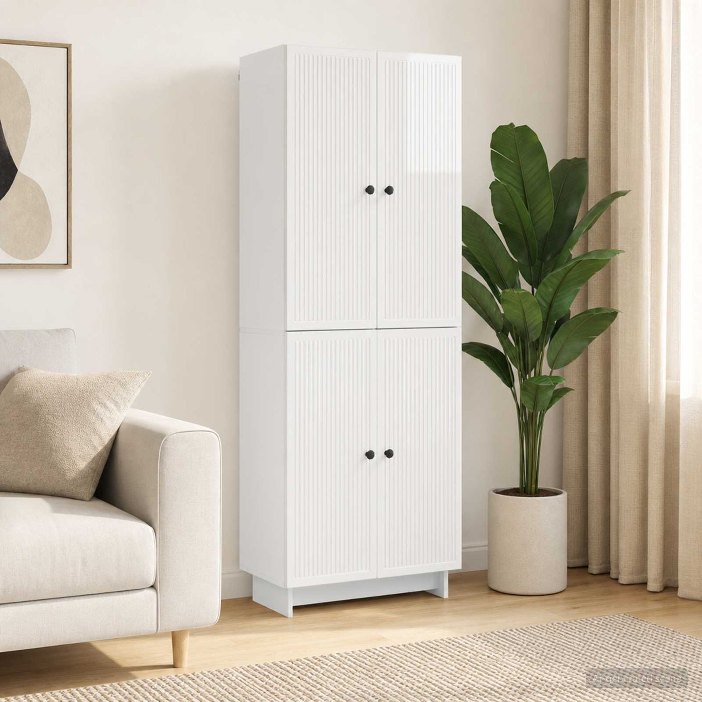 vidaXL Cabinet Set 2 pcs High Gloss White 66 x 34.5 x 90 cm