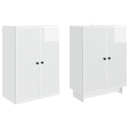 vidaXL Cabinet Set 2 pcs High Gloss White 66 x 34.5 x 90 cm
