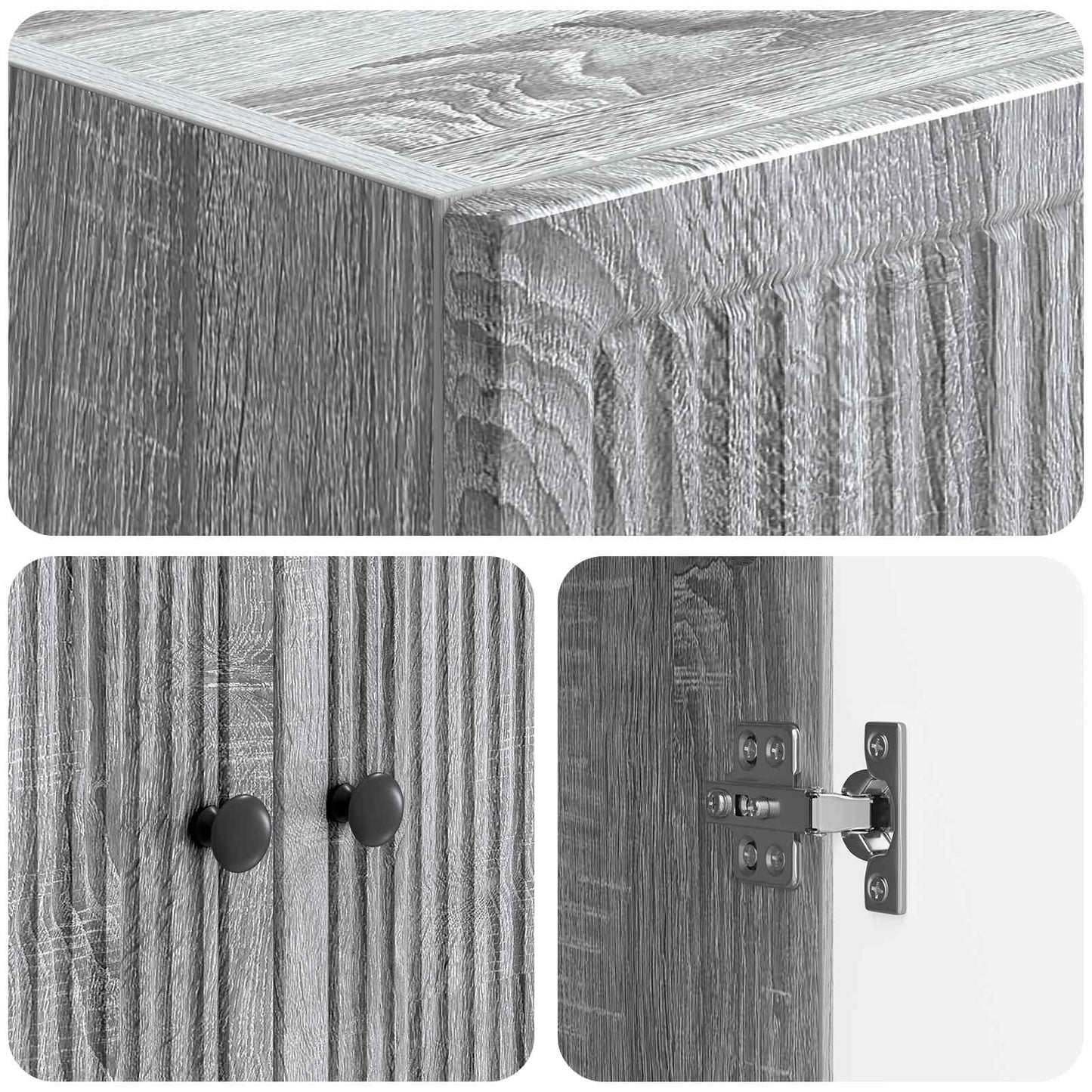vidaXL Cabinet Set 2 pcs Grey Sonoma 66 x 34.5 x 90 cm Engineered Wood