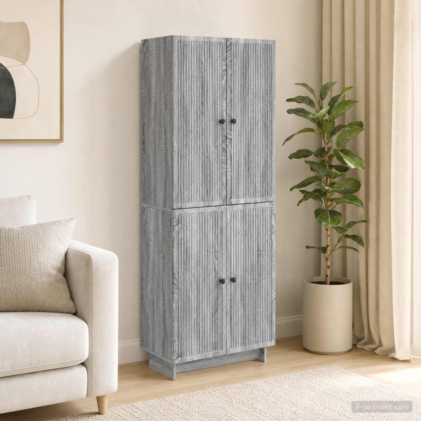 vidaXL Cabinet Set 2 pcs Grey Sonoma Engineered Wood