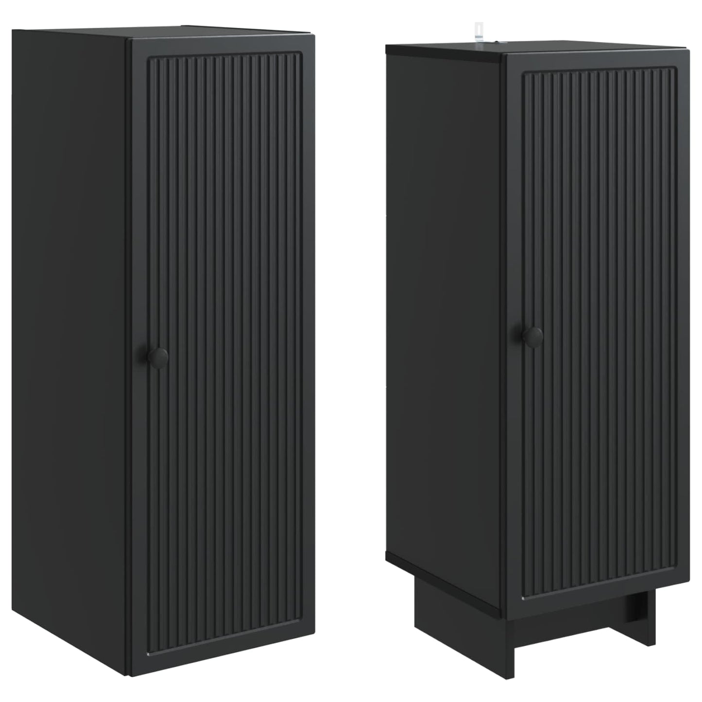 vidaXL Cabinet Set 2 pcs Black Engineered Wood