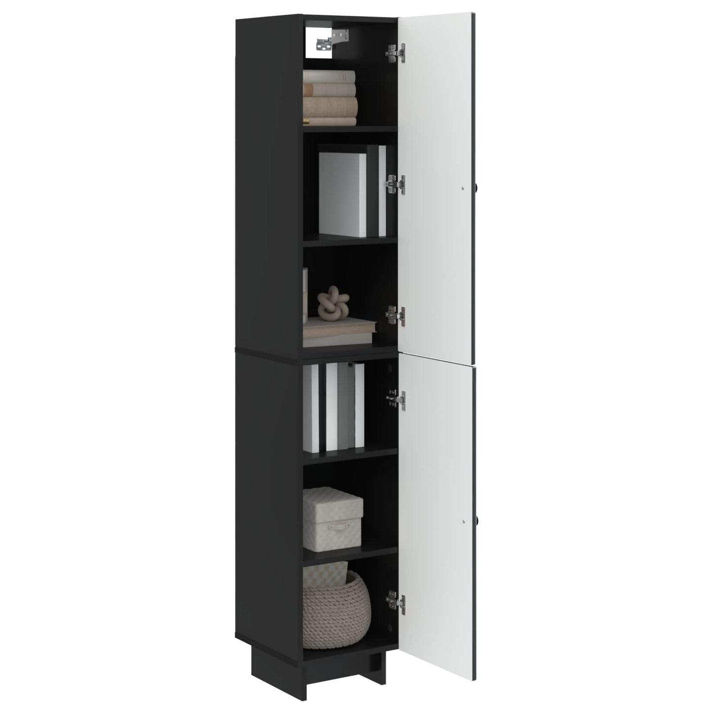vidaXL Cabinet Set 2 pcs Black Engineered Wood