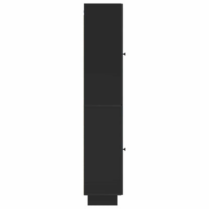 vidaXL Cabinet Set 2 pcs Black Engineered Wood
