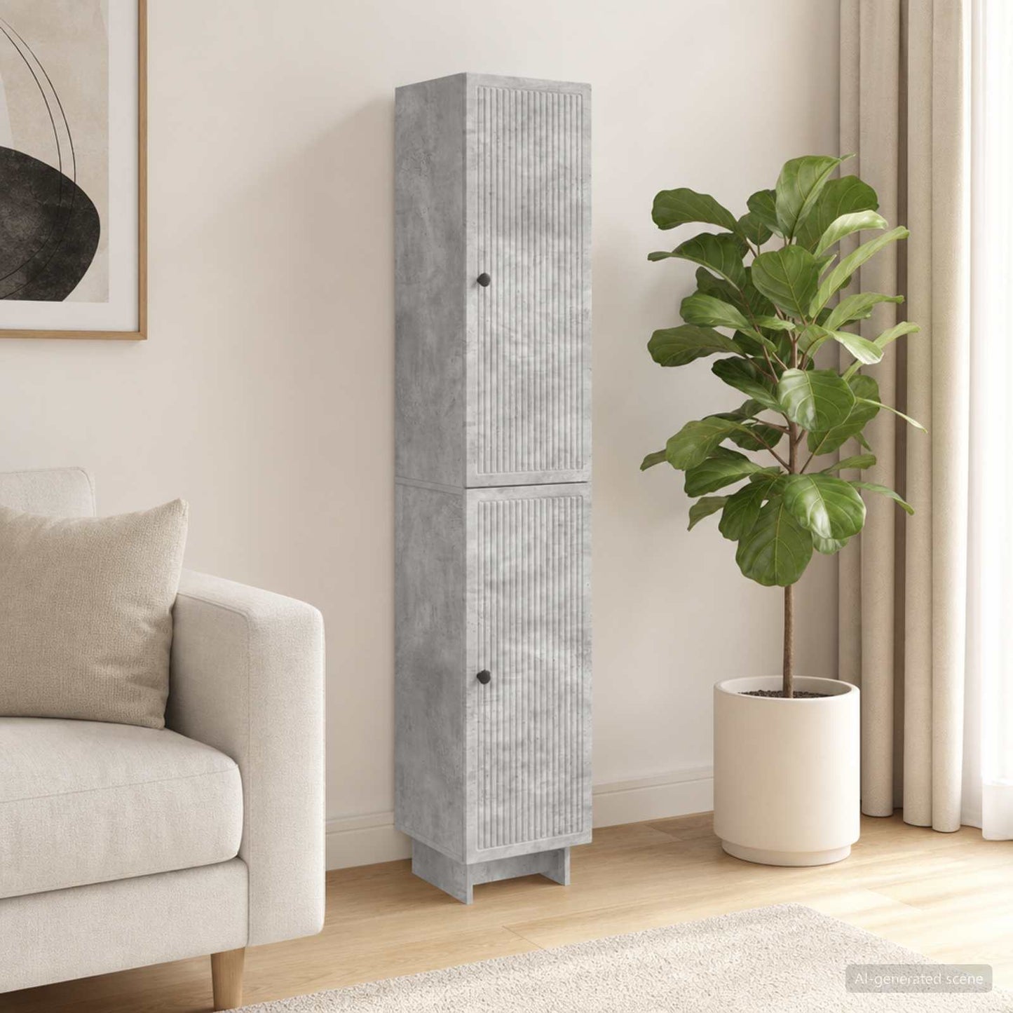 vidaXL Cabinet Set 2 pcs Concrete Grey Engineered Wood