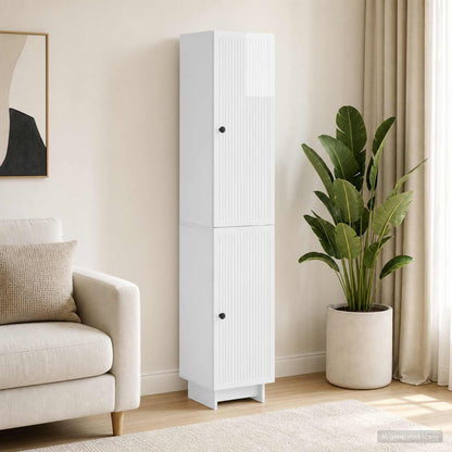 vidaXL Cabinet Set 2 pcs High Gloss White Engineered Wood