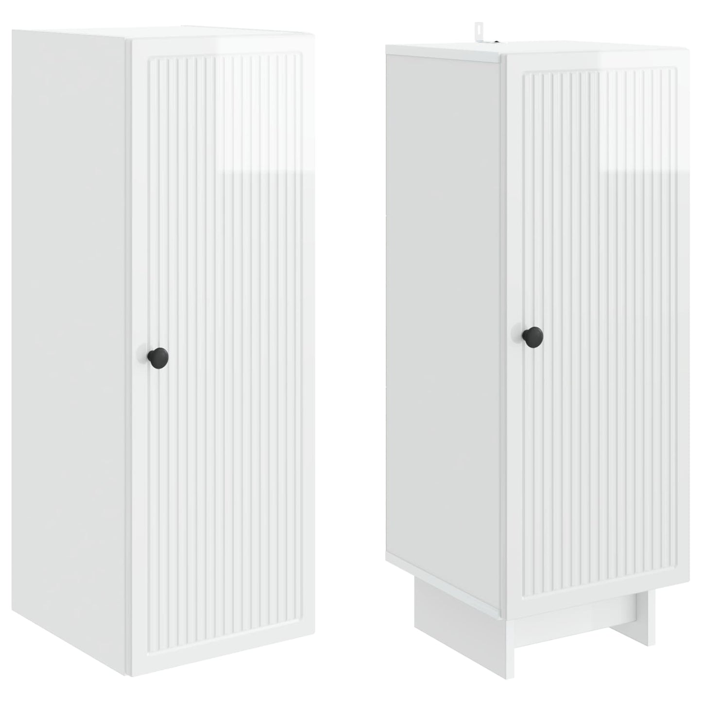 vidaXL Cabinet Set 2 pcs High Gloss White Engineered Wood