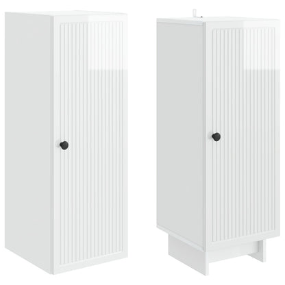 vidaXL Cabinet Set 2 pcs High Gloss White Engineered Wood