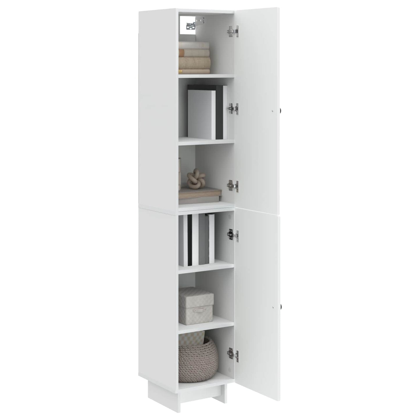 vidaXL Cabinet Set 2 pcs High Gloss White Engineered Wood
