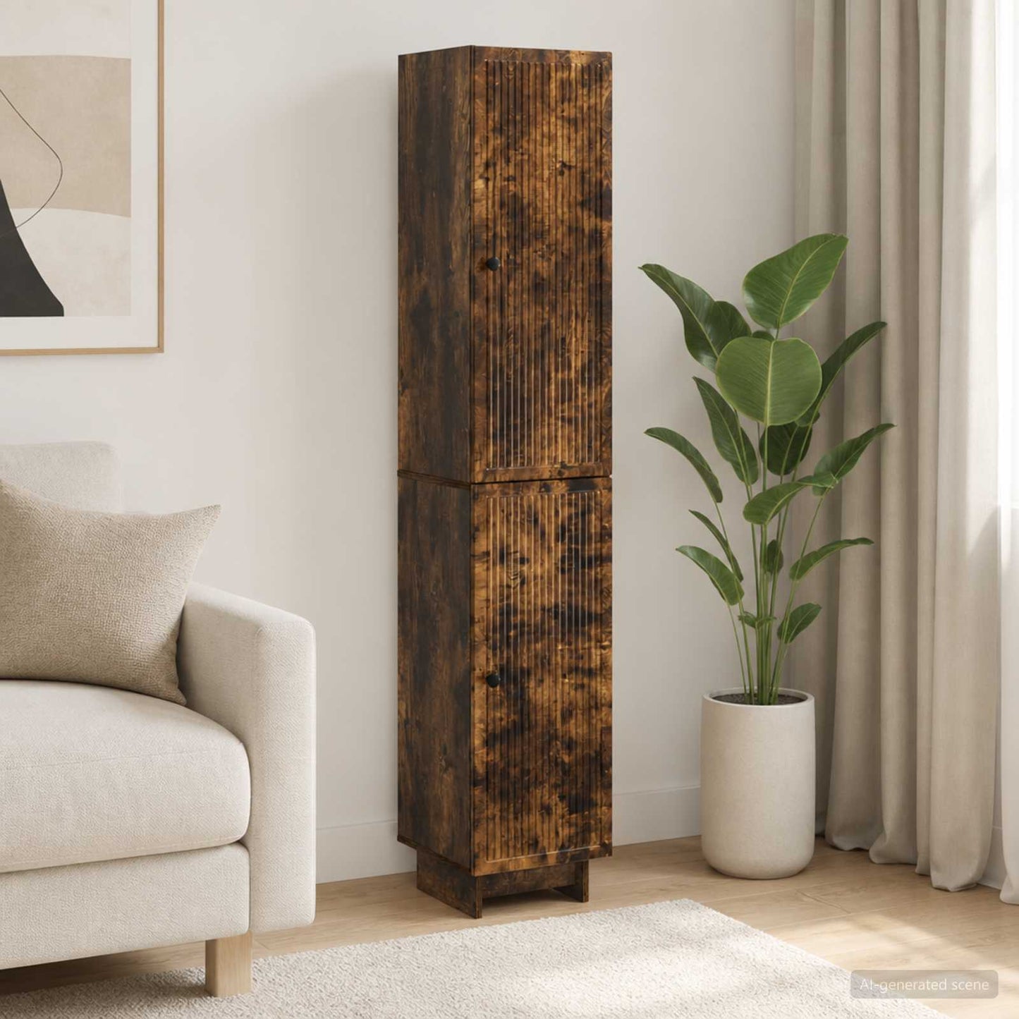 vidaXL Cabinet Set 2 pcs Smoked Oak Engineered Wood