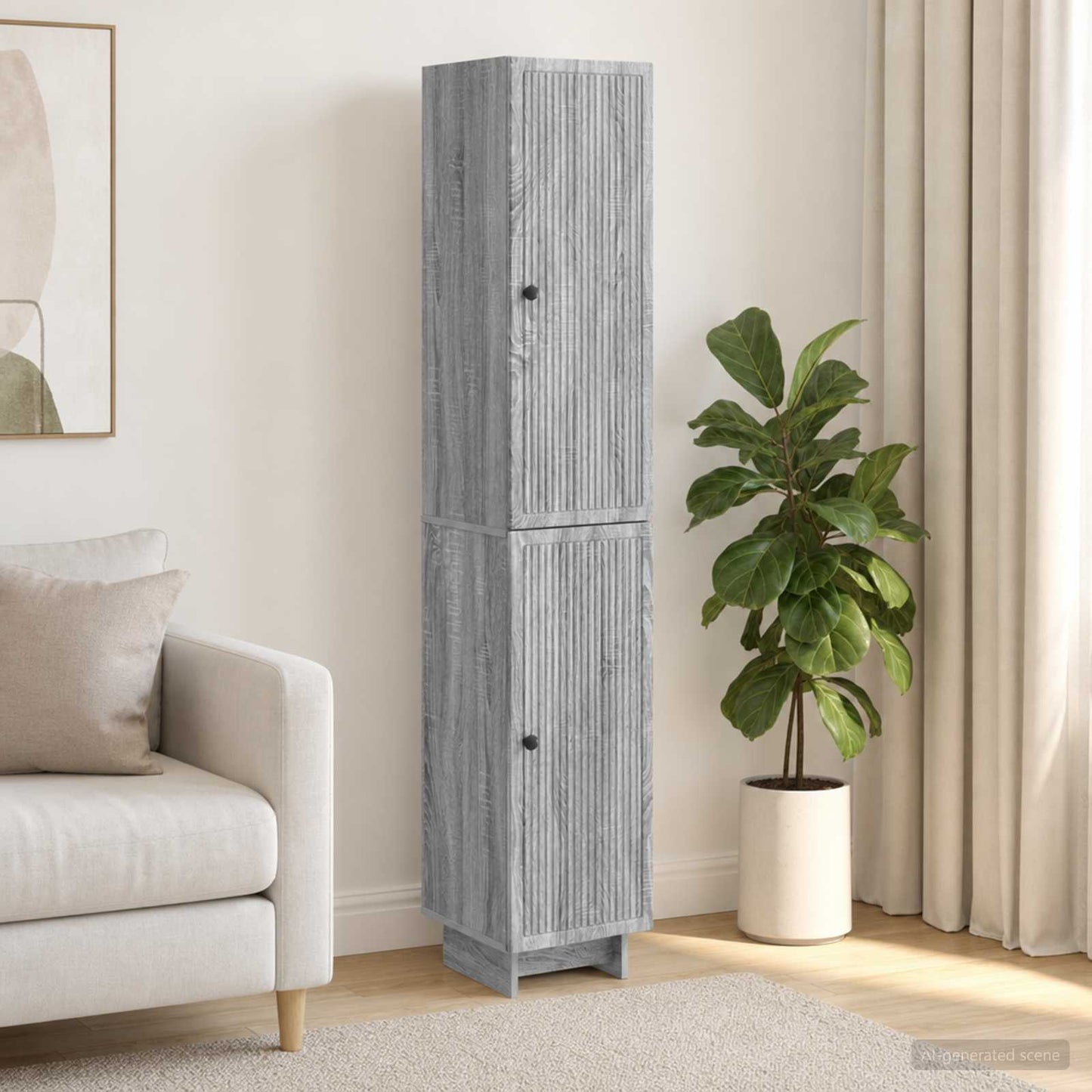 vidaXL Cabinet Set 2 pcs Grey Sonoma Engineered Wood