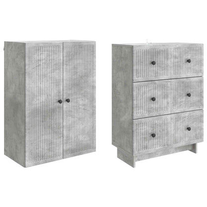 vidaXL Cabinet Set 2 pcs Concrete Grey Engineered Wood