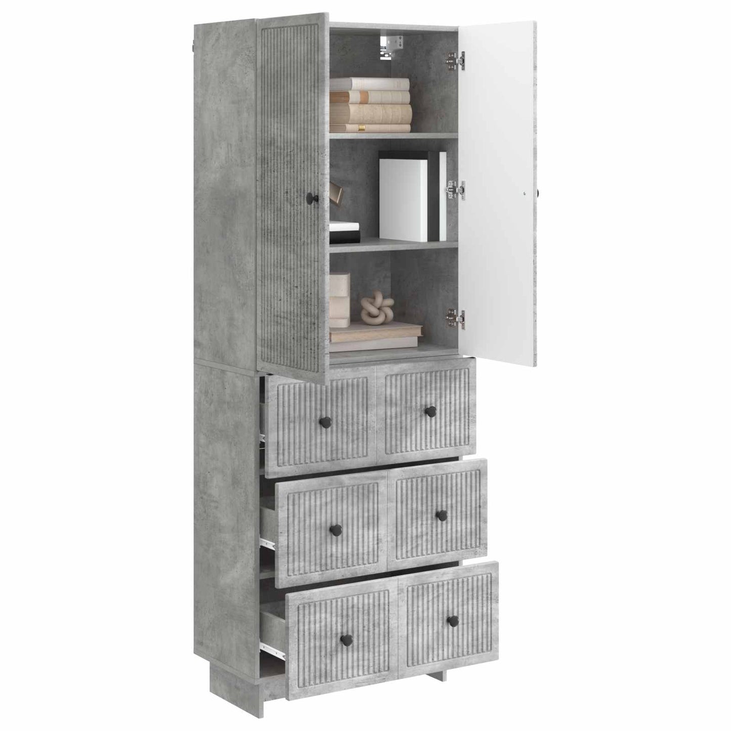 vidaXL Cabinet Set 2 pcs Concrete Grey Engineered Wood