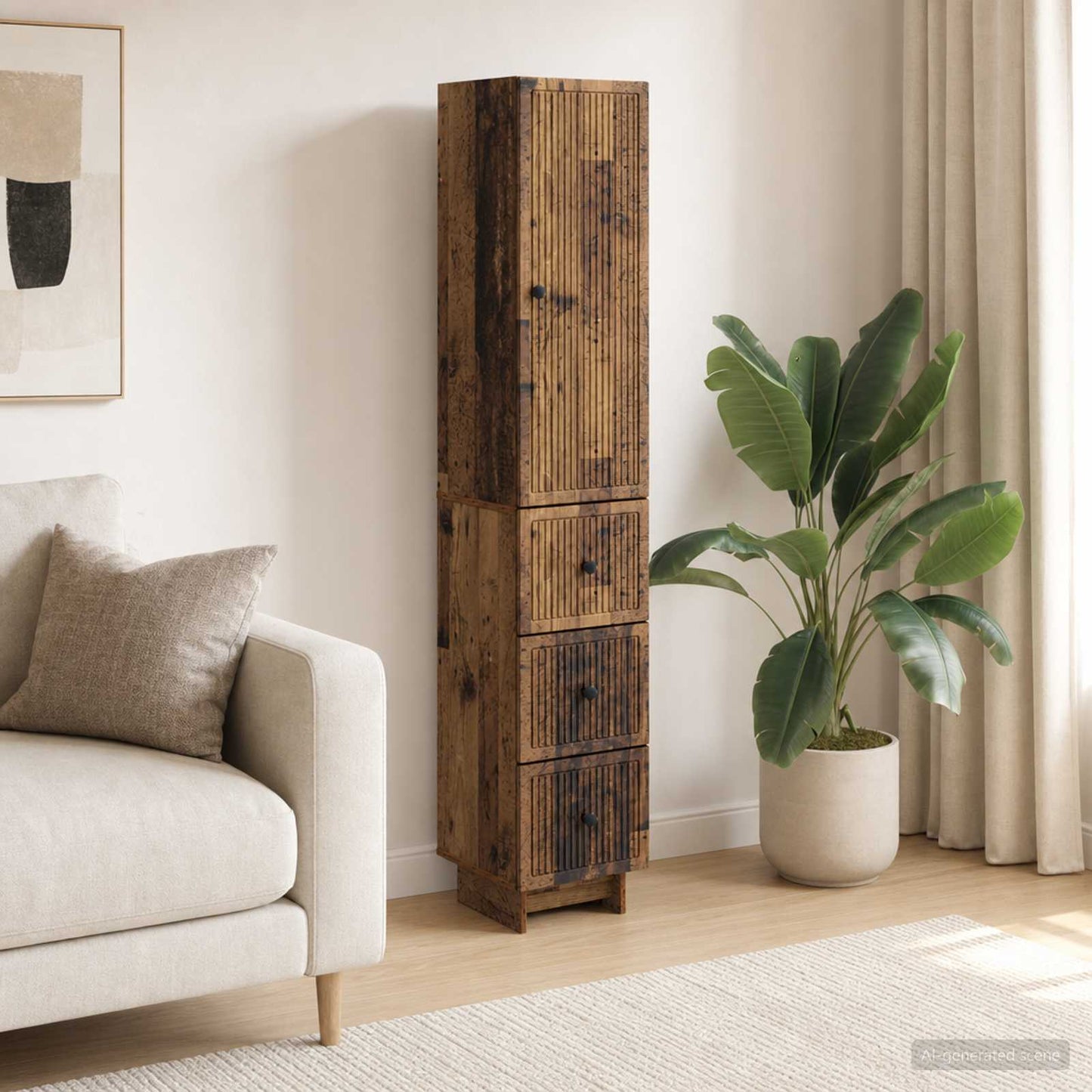 vidaXL Cabinet Set 2 pcs Old Wood Engineered Wood