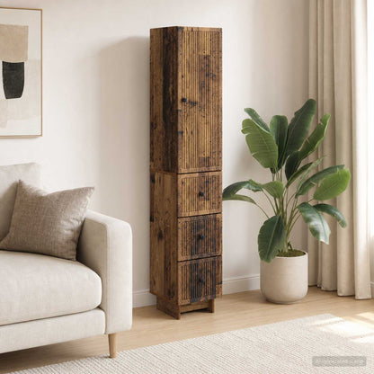 vidaXL Cabinet Set 2 pcs Old Wood Engineered Wood