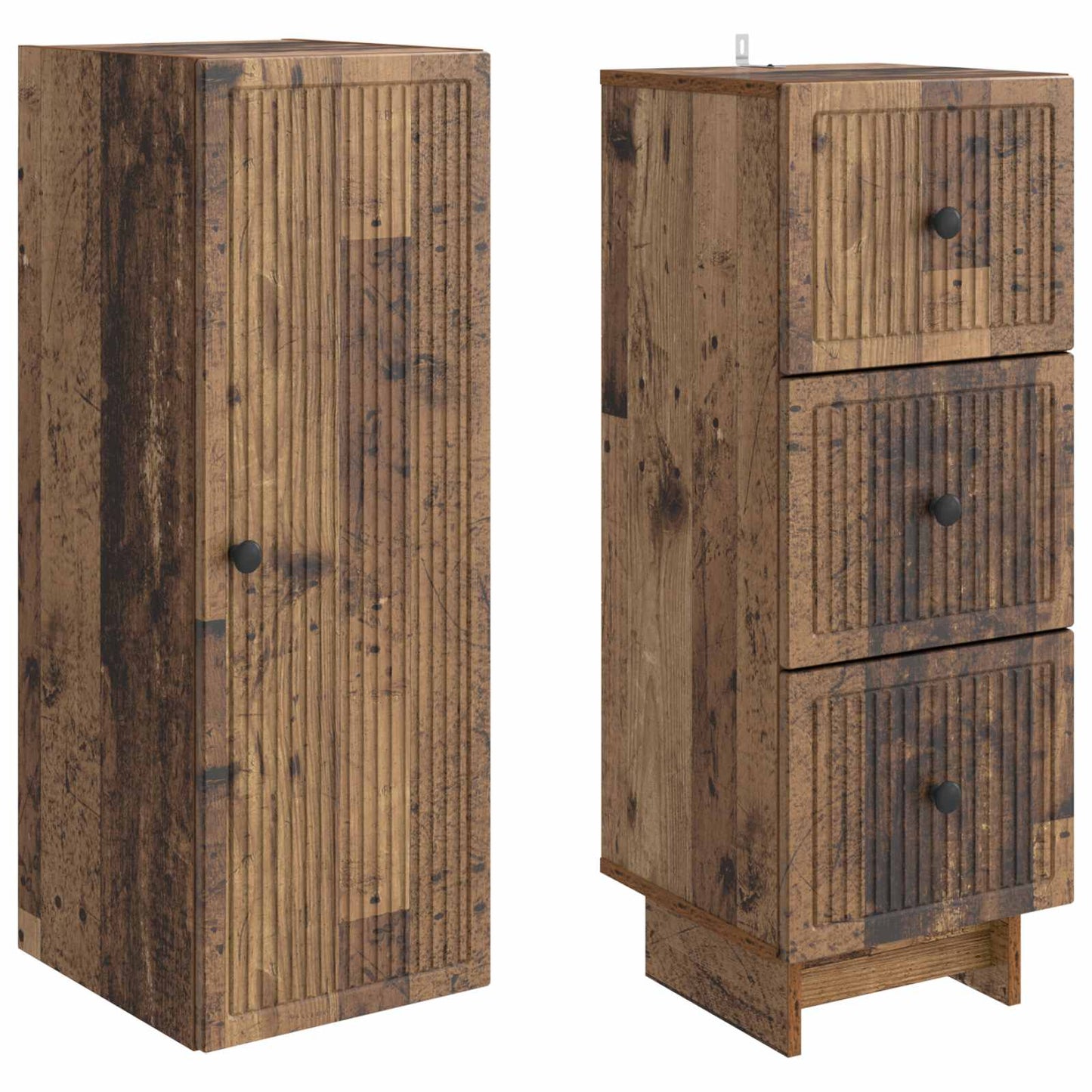 vidaXL Cabinet Set 2 pcs Old Wood Engineered Wood