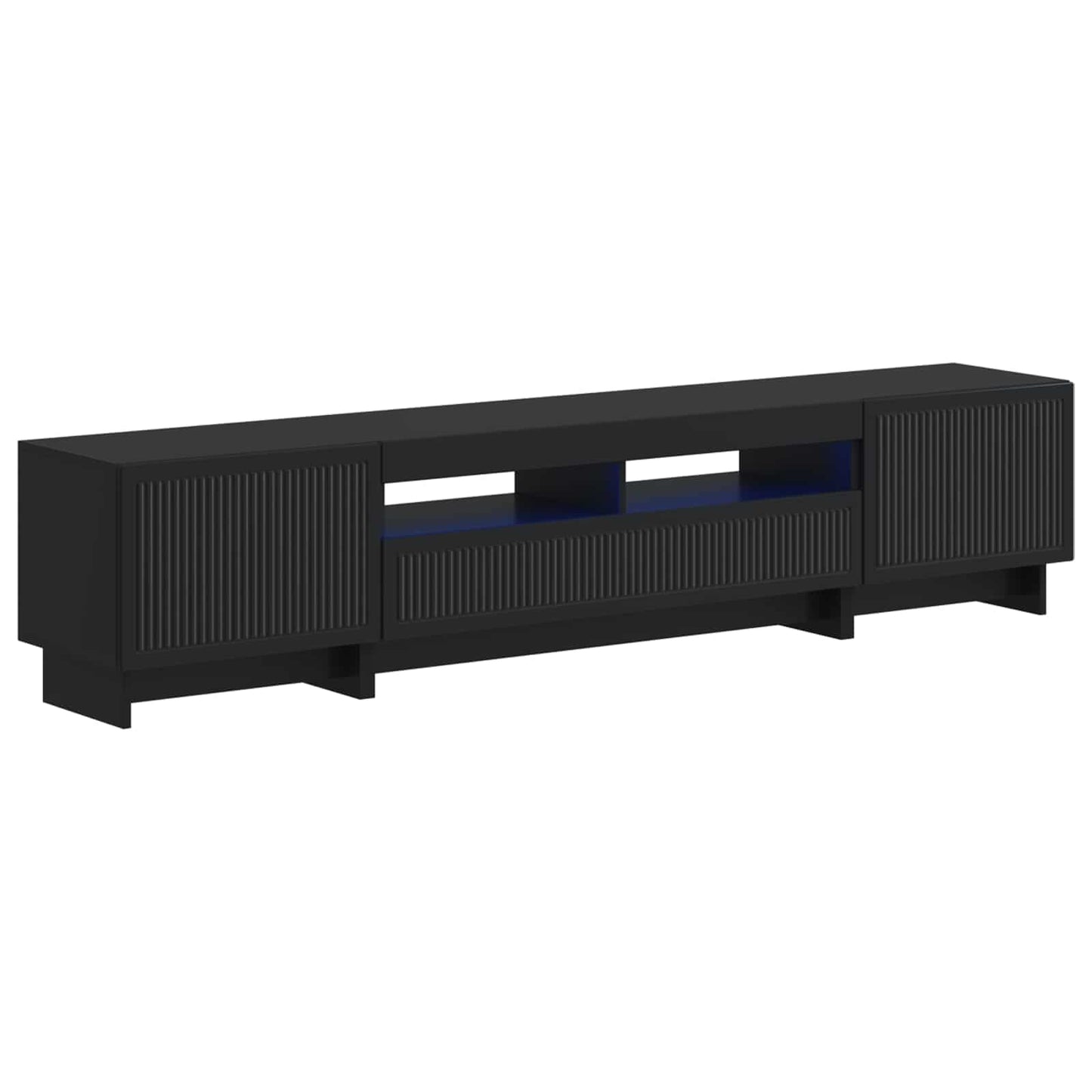 vidaXL 5 Piece LED TV Cabinet Black Engineered Wood