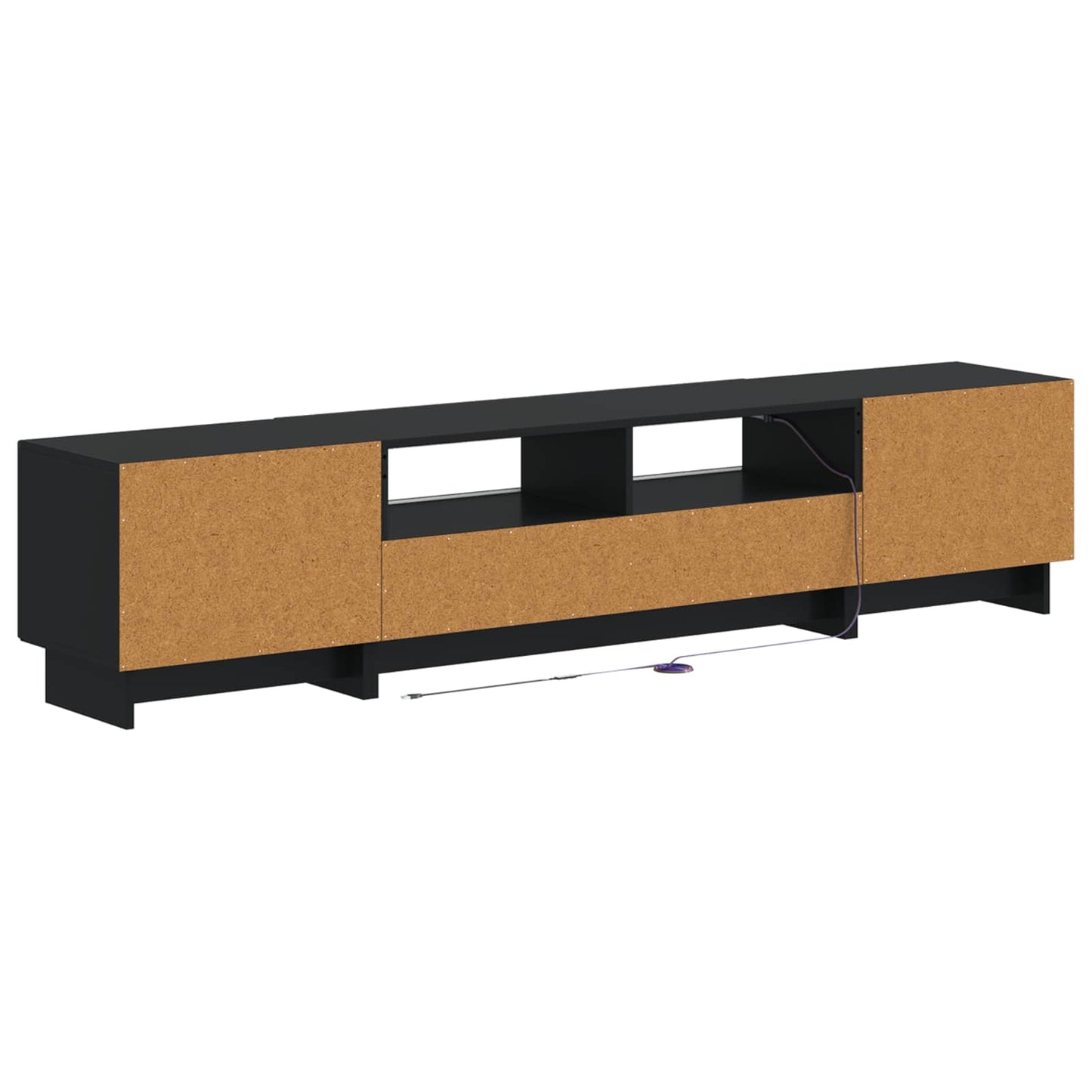 vidaXL 5 Piece LED TV Cabinet Black Engineered Wood