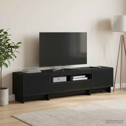 vidaXL 5 Piece LED TV Cabinet Black Engineered Wood