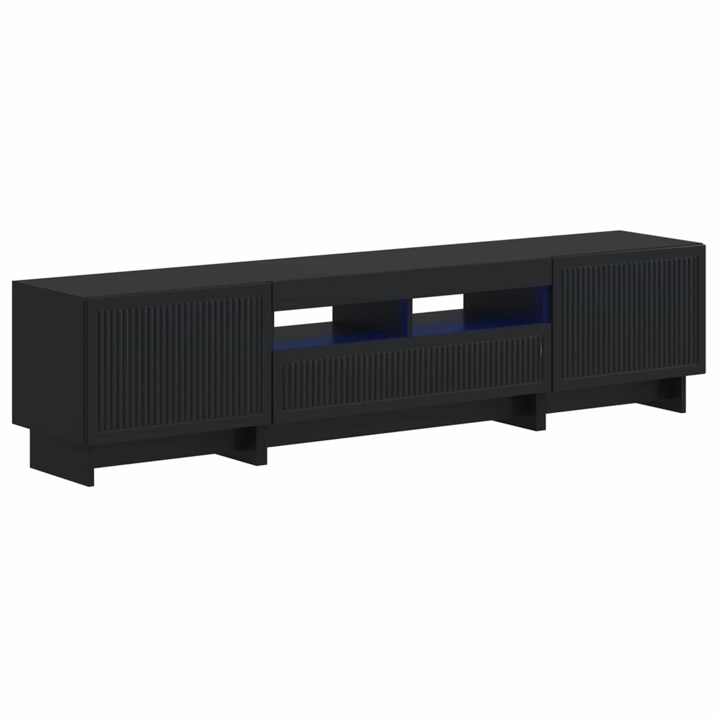 vidaXL 5 Piece LED TV Cabinet Black Engineered Wood