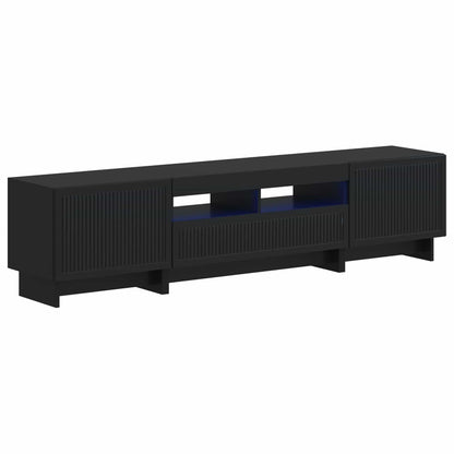 vidaXL 5 Piece LED TV Cabinet Black Engineered Wood