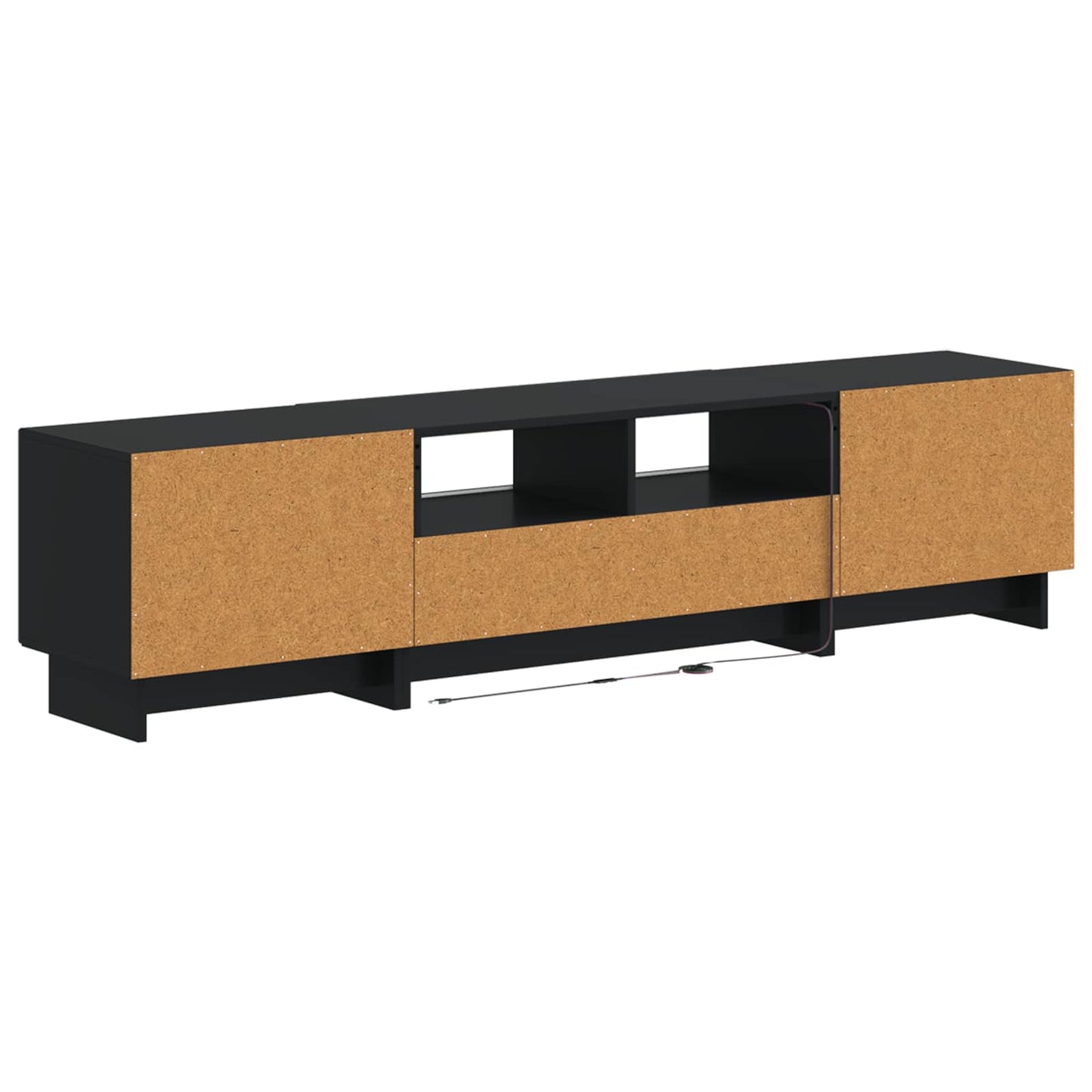 vidaXL 5 Piece LED TV Cabinet Black Engineered Wood