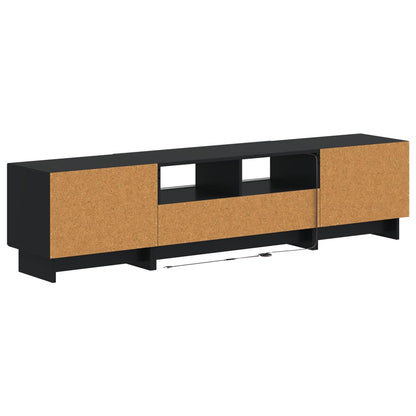 vidaXL 5 Piece LED TV Cabinet Black Engineered Wood