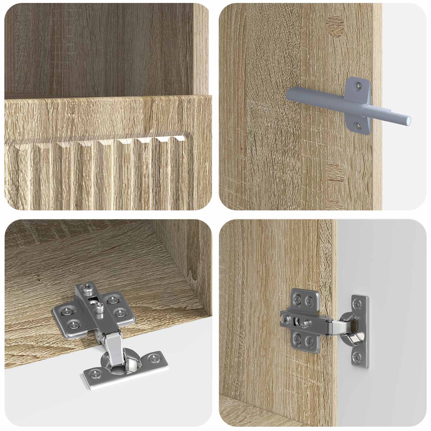 vidaXL 5 Piece LED TV Cabinet Sonoma Oak Engineered Wood