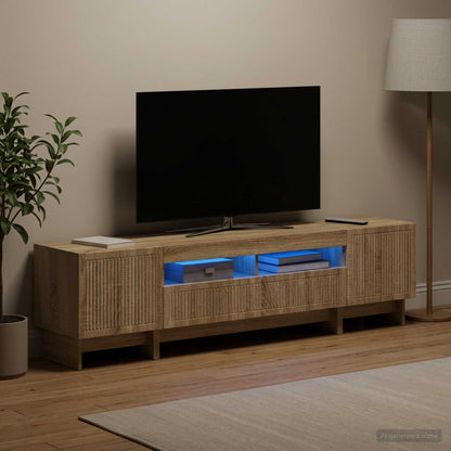 vidaXL 3 Piece LED TV Cabinet EDE Sonoma Oak Engineered Wood