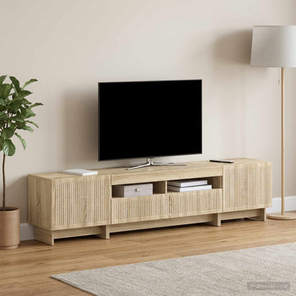 vidaXL 3 Piece LED TV Cabinet EDE Sonoma Oak Engineered Wood
