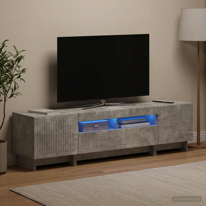 vidaXL 5 Piece LED TV Cabinet Concrete Grey Engineered Wood