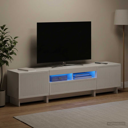 vidaXL 5 Piece LED TV Cabinet High Gloss White Engineered Wood