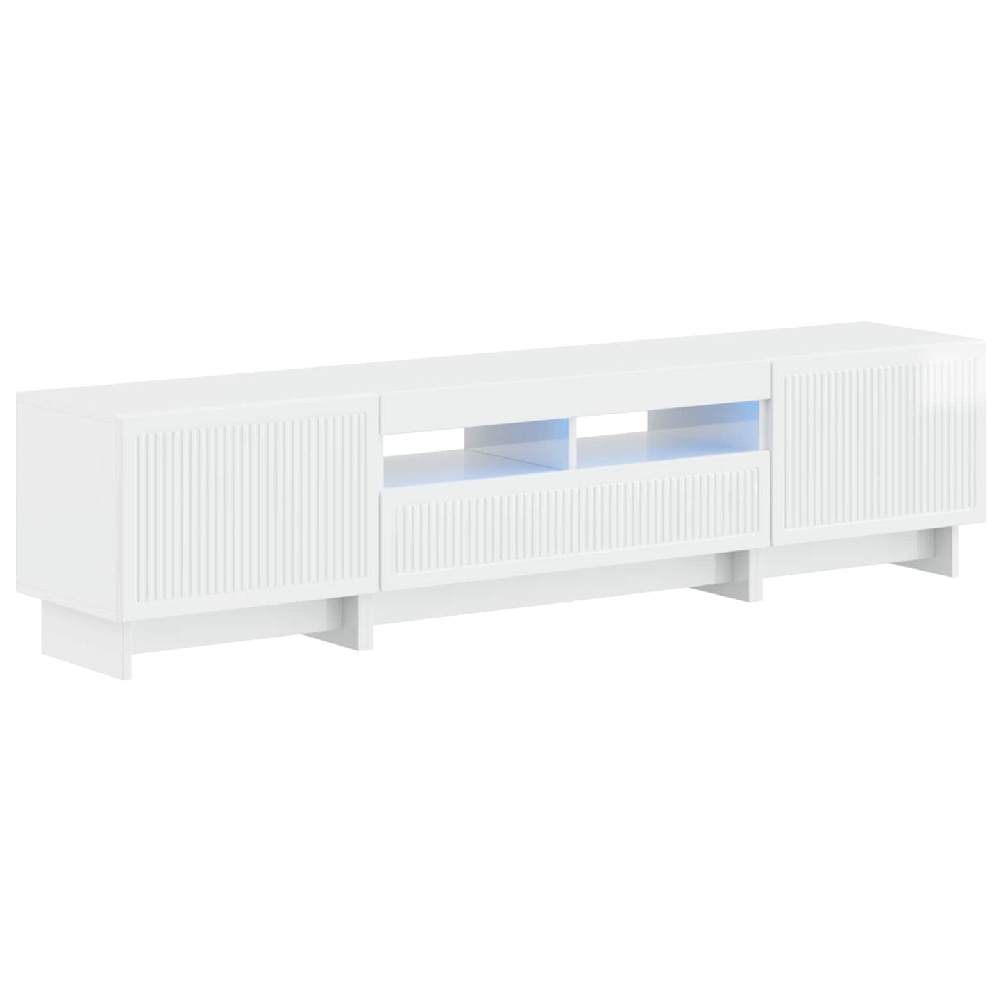 vidaXL 5 Piece LED TV Cabinet High Gloss White Engineered Wood