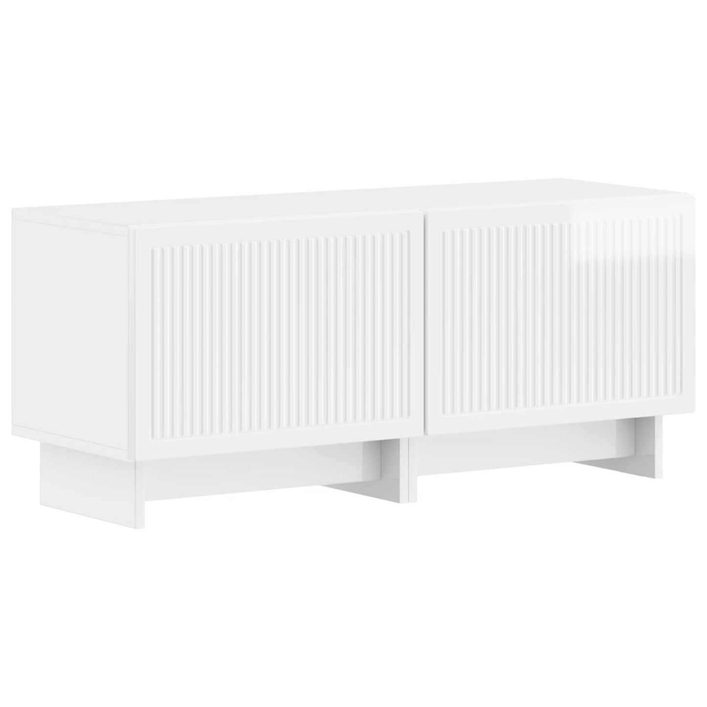 vidaXL 5 Piece LED TV Cabinet High Gloss White Engineered Wood