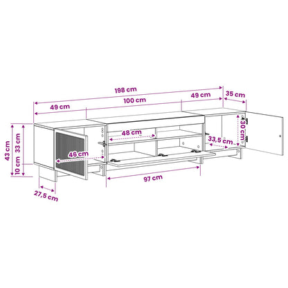 vidaXL 5 Piece LED TV Cabinet Smoked Oak Engineered Wood