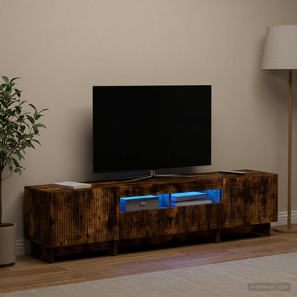 vidaXL 5 Piece LED TV Cabinet Smoked Oak Engineered Wood