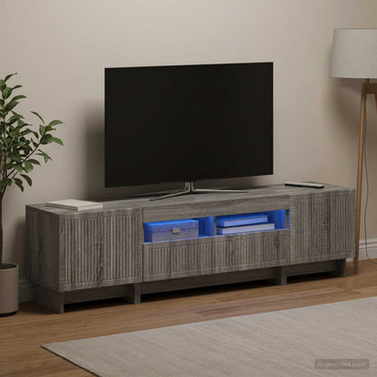 vidaXL 5 Piece LED TV Cabinet Grey Sonoma Engineered Wood