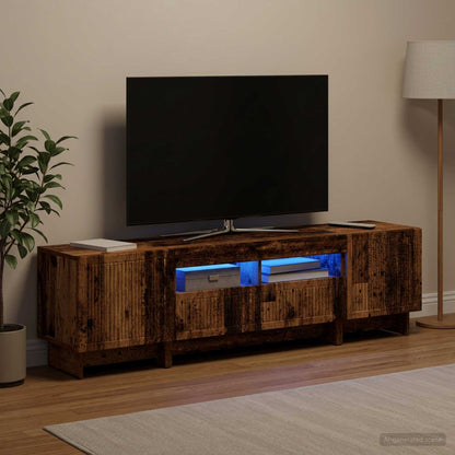 vidaXL 3 Piece LED TV Cabinet EDE Old Wood Engineered Wood